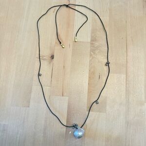 Baroque Pearl Necklace Adjustable Grey New